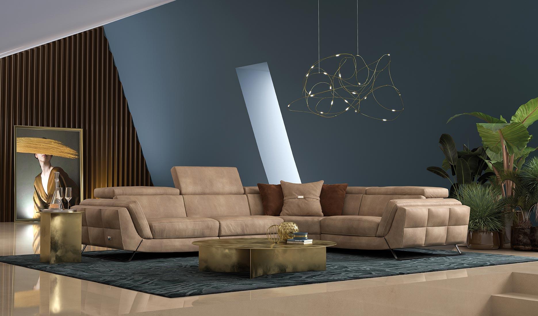 Evoque Leather Sectional 4pcs - Euro Living Furniture