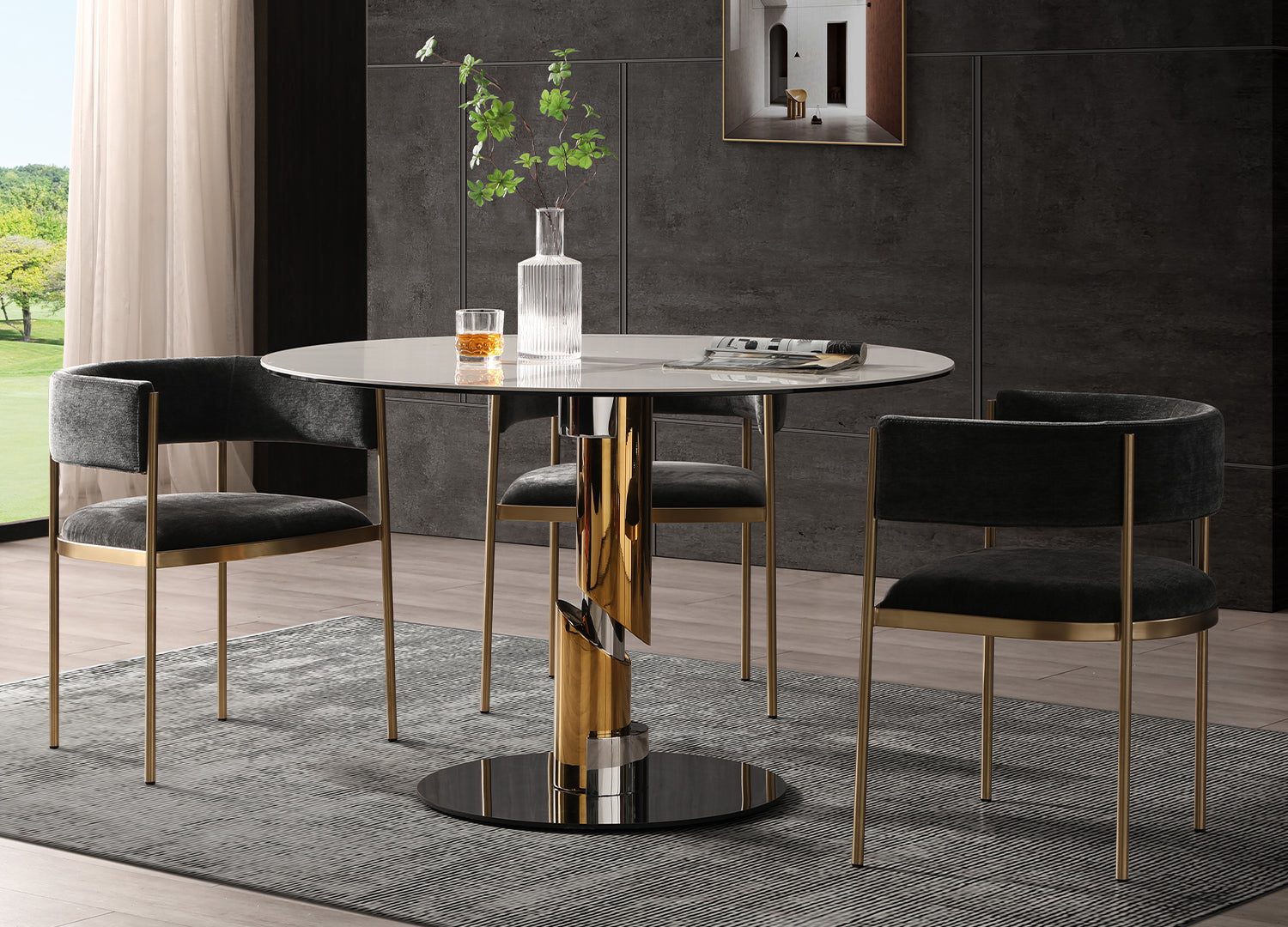Brenna Round Dining Table - Euro Living Furniture