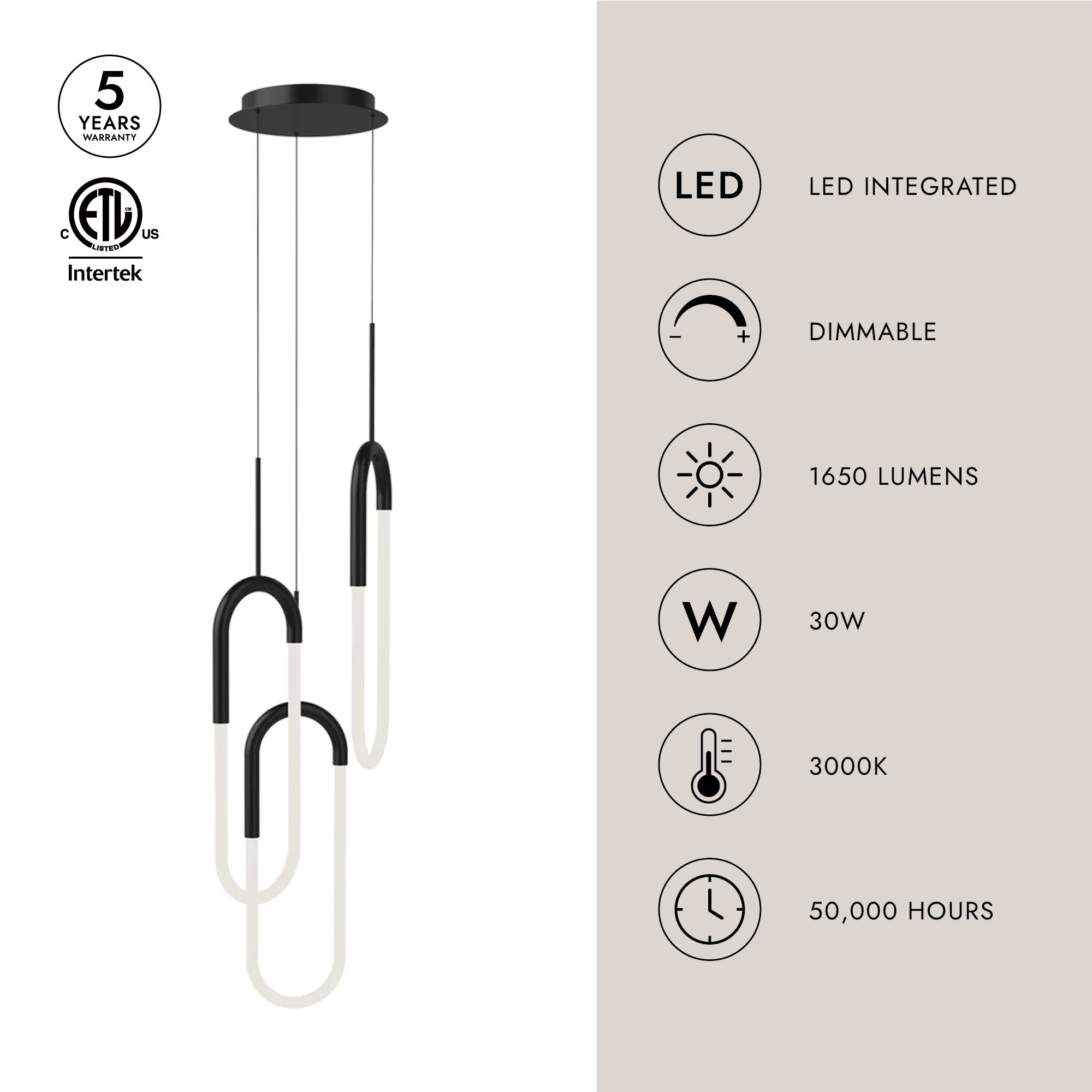 Hera 3 light Pendant - Euro Living Furniture