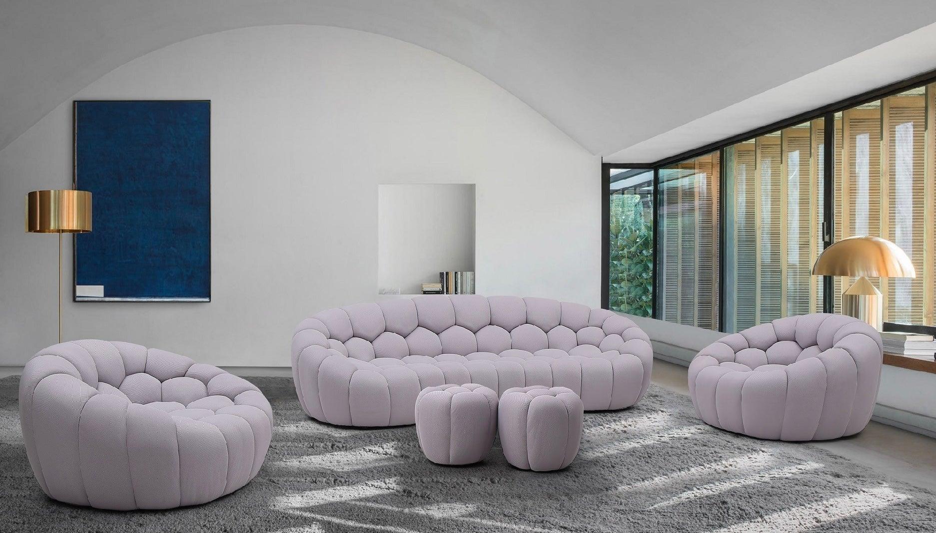 Fabulous - grey fabric ottoman - Euro Living Furniture