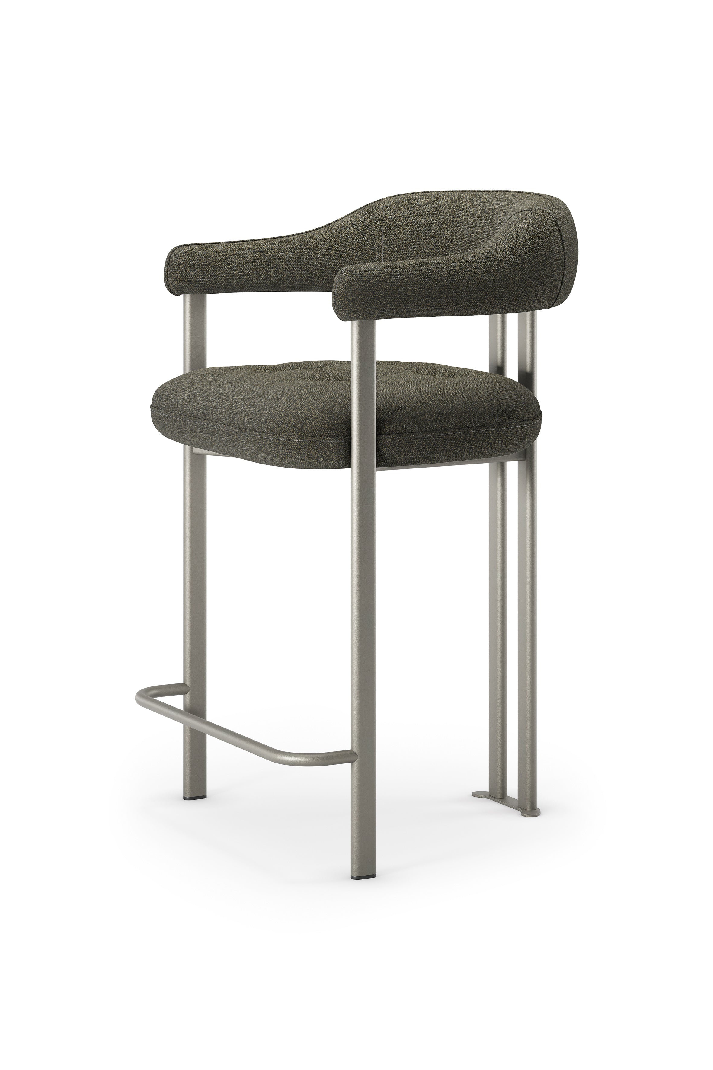 Greta Counter stool By Cattelan Italia in FINISH:GFM18 Bronze embossed LEATHER: 995 Nardo - Euro Living Furniture