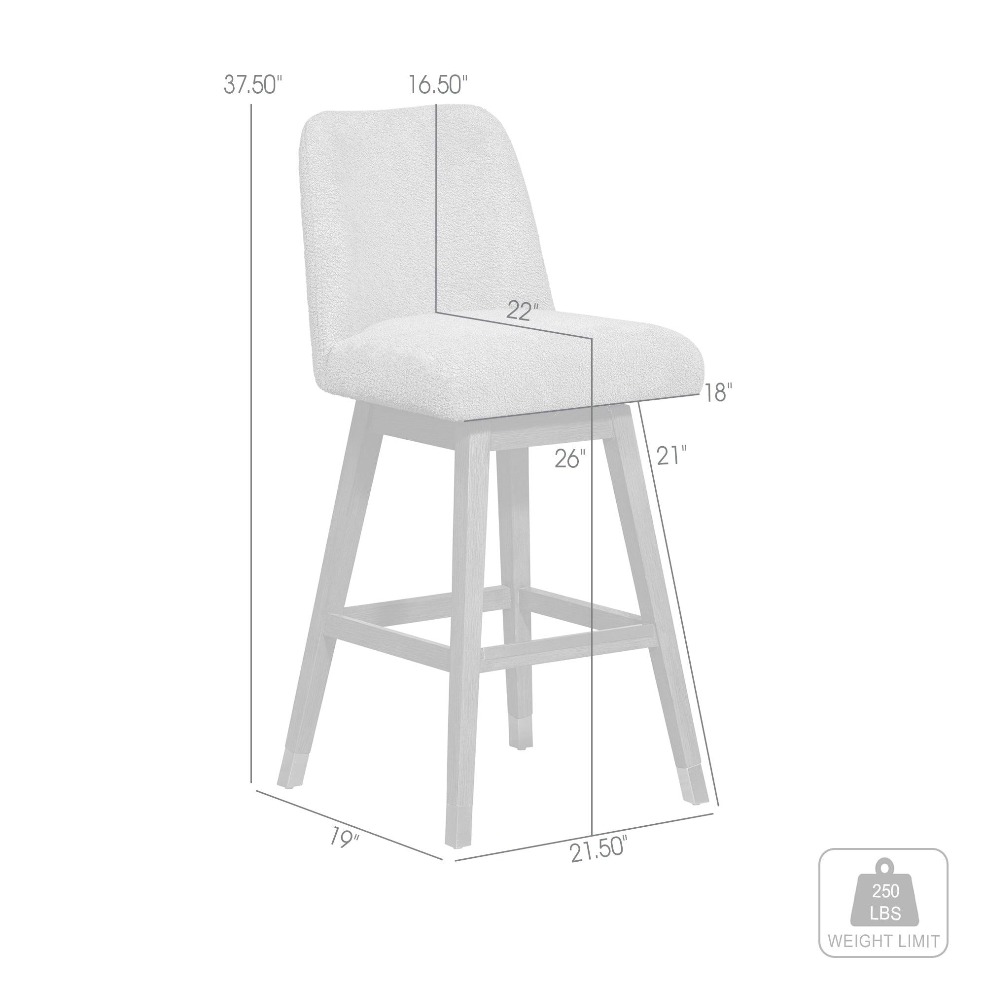 Livie Counter Stool Grey Fabric - Euro Living Furniture