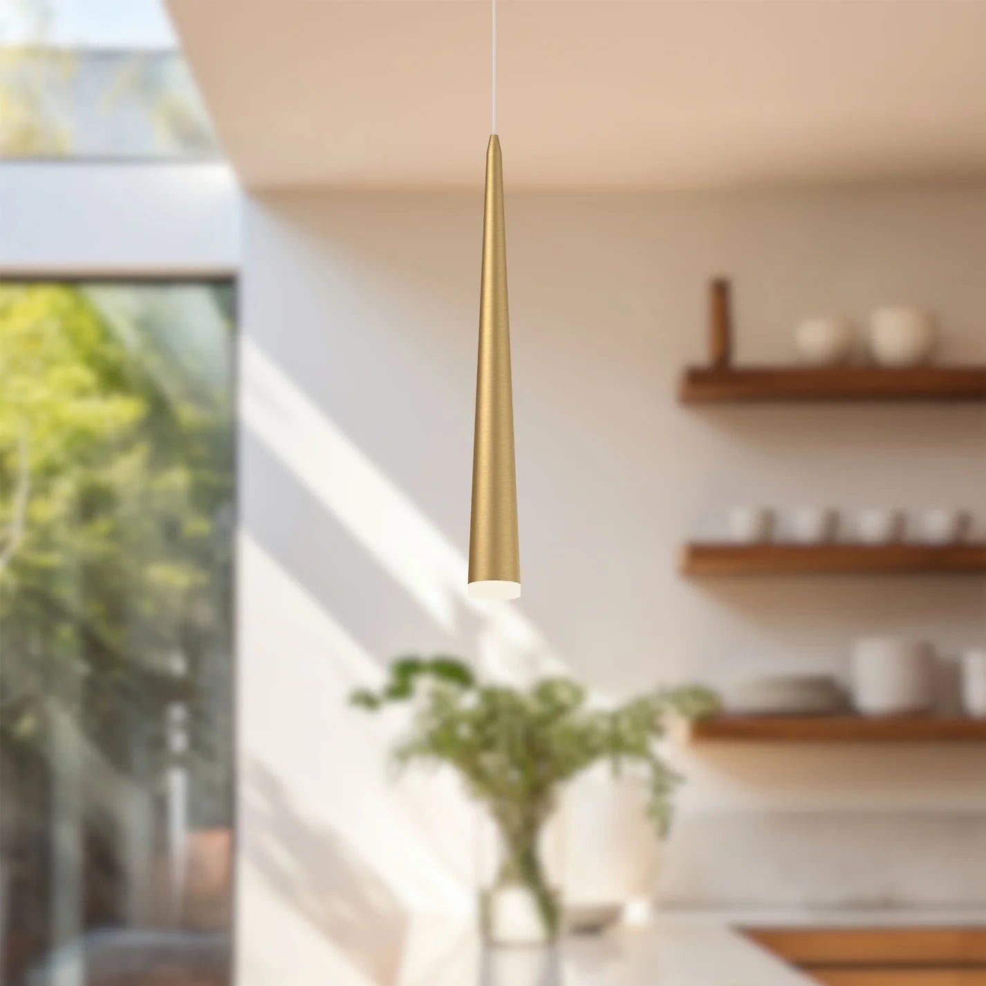 Mina Brushed Gold Mini Pendant - Euro Living Furniture