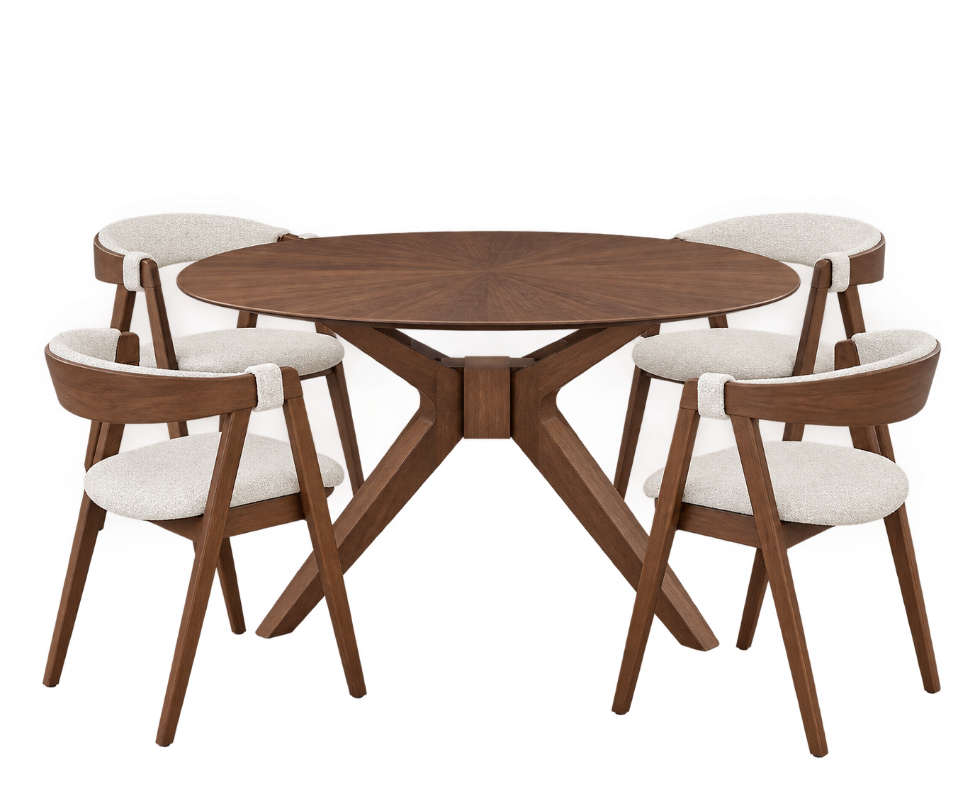 Denisse Oval Dining Set - Table + 4 Chairs