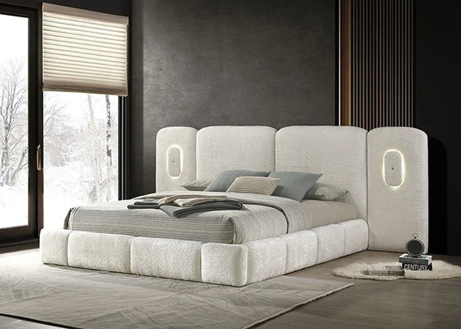 Heaven Ivory White King Bed