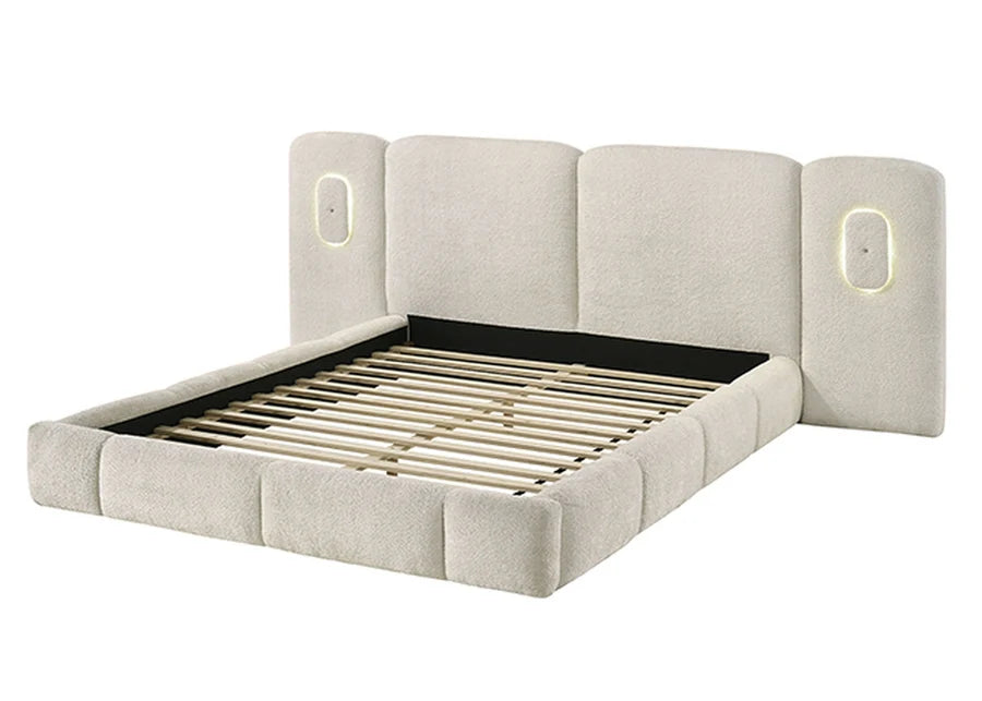 Heaven Ivory White King Bed