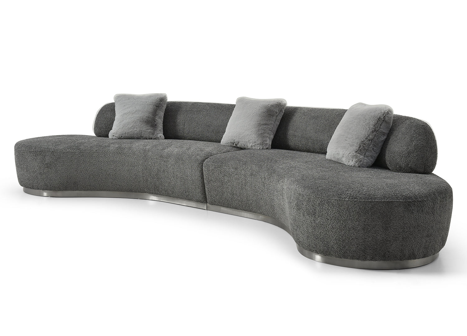 Curved sofa grey hotsell