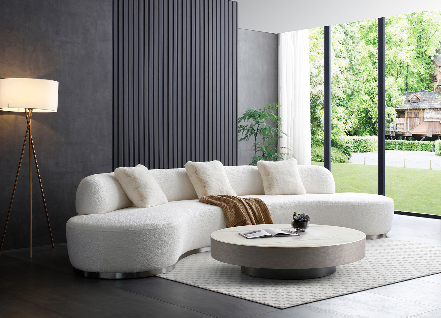 Perla Curved Sofa - Euro Living Furniture