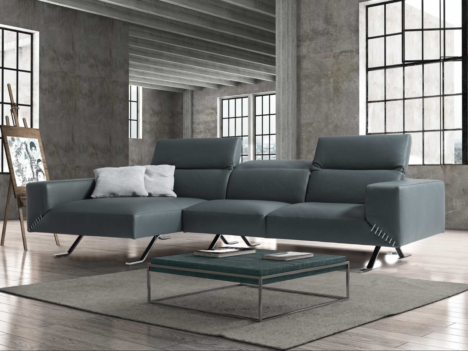 LARRY SECTIONAL | ITALIAN LEATHER - Euro Living Furniture