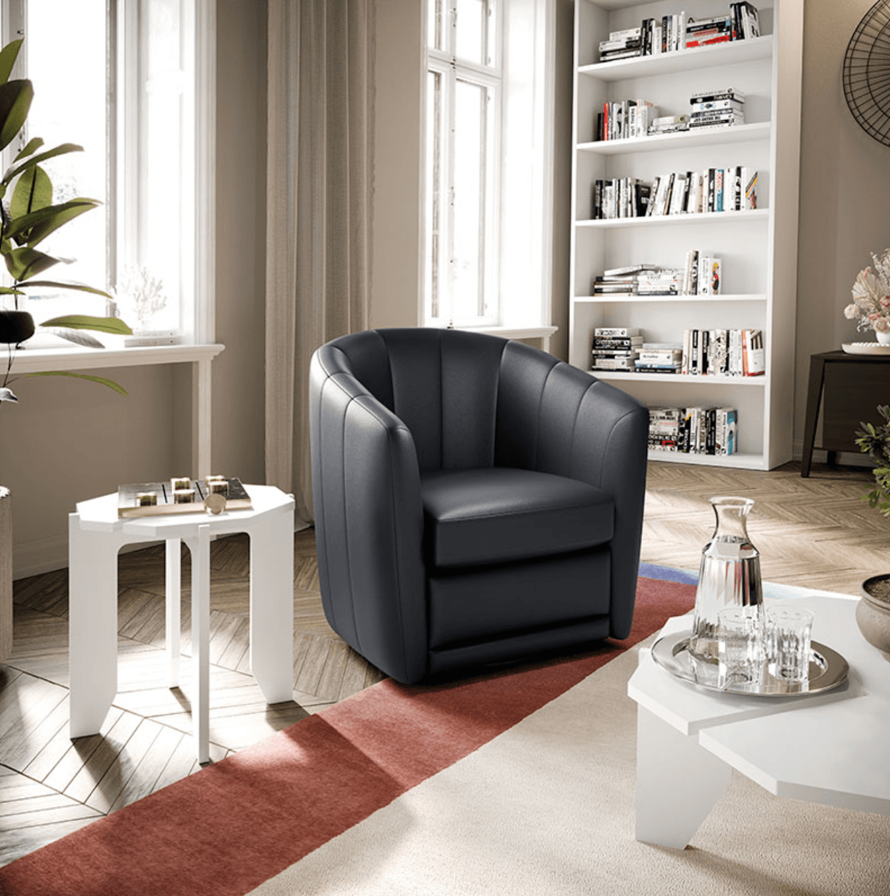 Giada Swivel Accent Chair (Custom Order) - Euro Living Furniture