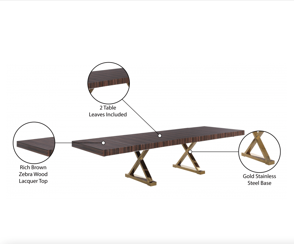 Exceed Extendable 2 Leaf Dining Table - Euro Living Furniture