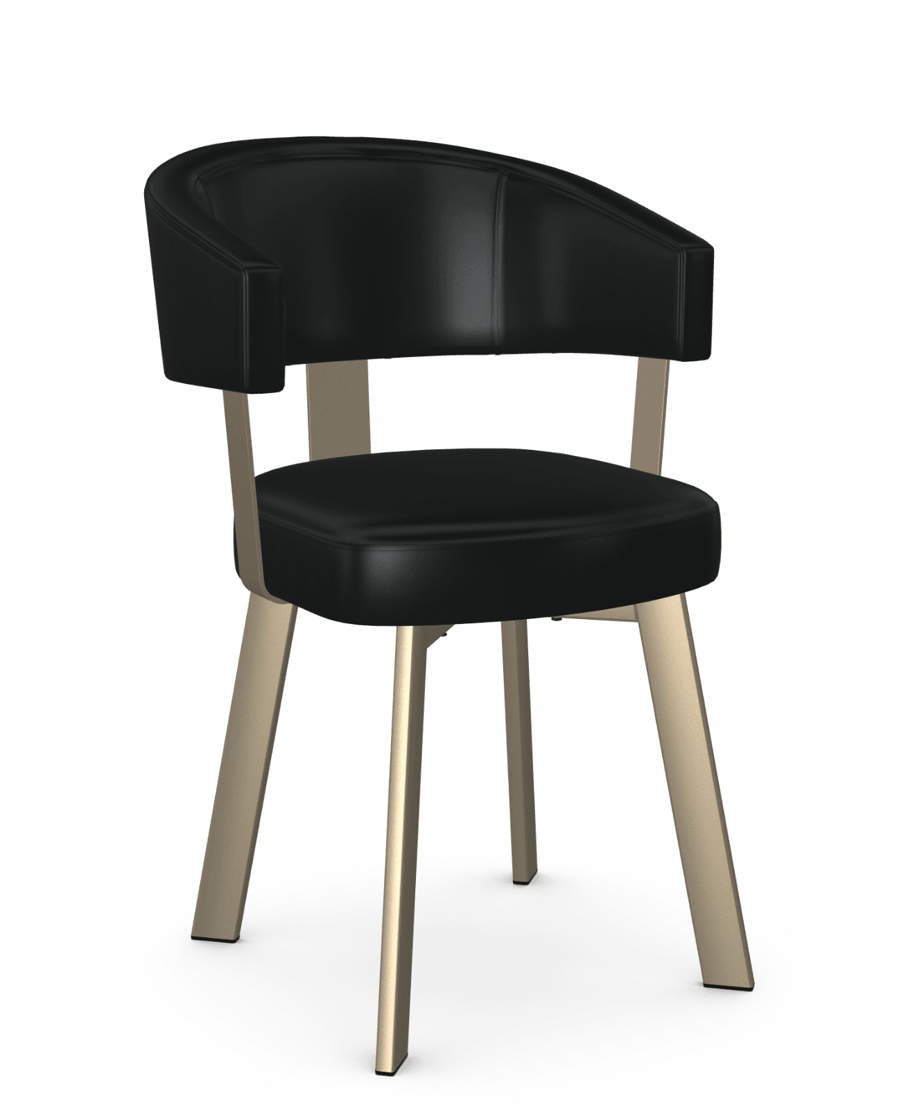 Grissom Counter Stool Licorice Polyurethane w/ Champagne Base - Euro Living Furniture