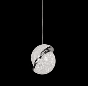 Globe Slider 6 Pendant Chandelier Round 20in x 22H Silver Imperial Crystal - Euro Living Furniture