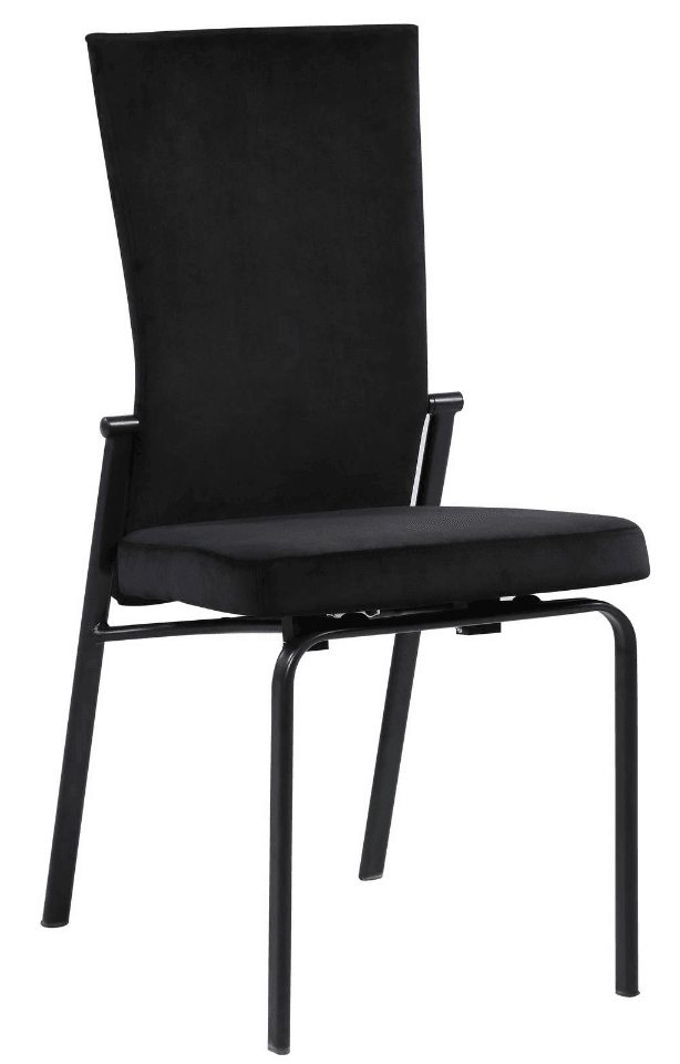 Molly Motion Dining Chair Fabric Black Metal Base - Euro Living Furniture