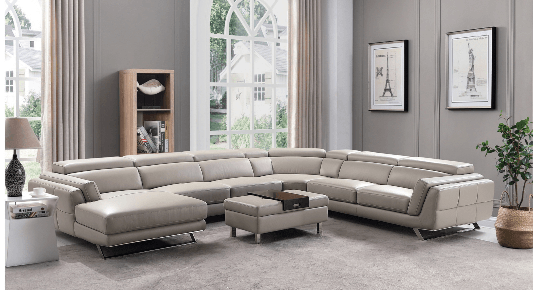 Gamma Leather Sectional - Euro Living Furniture