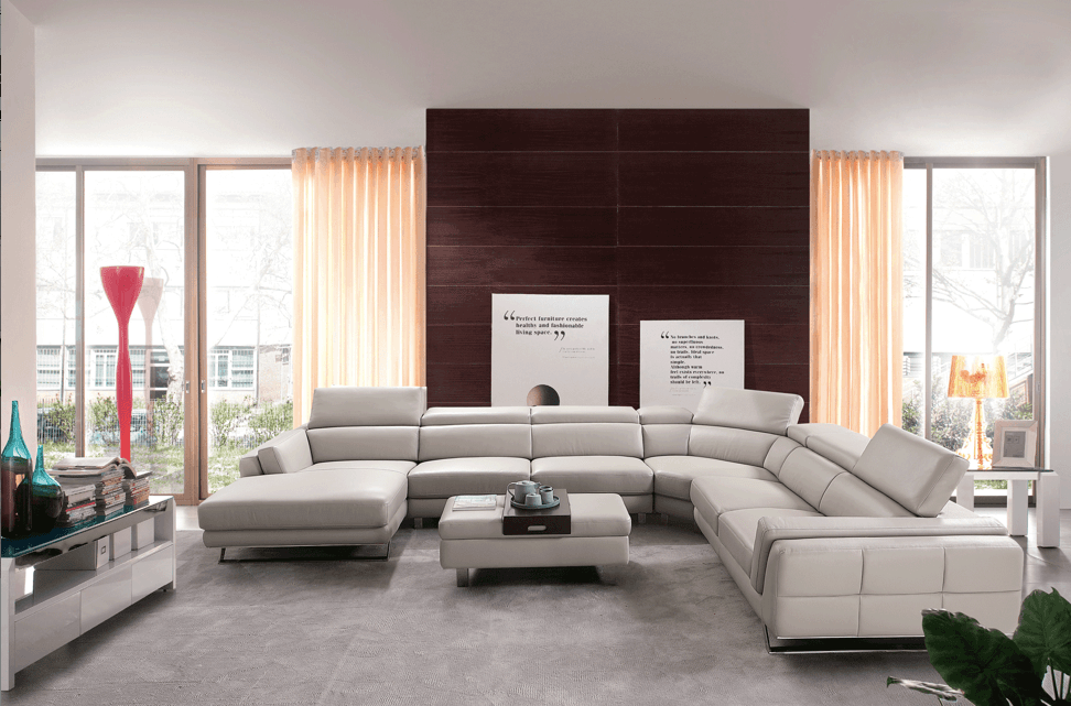 Gamma Leather Sectional - Euro Living Furniture