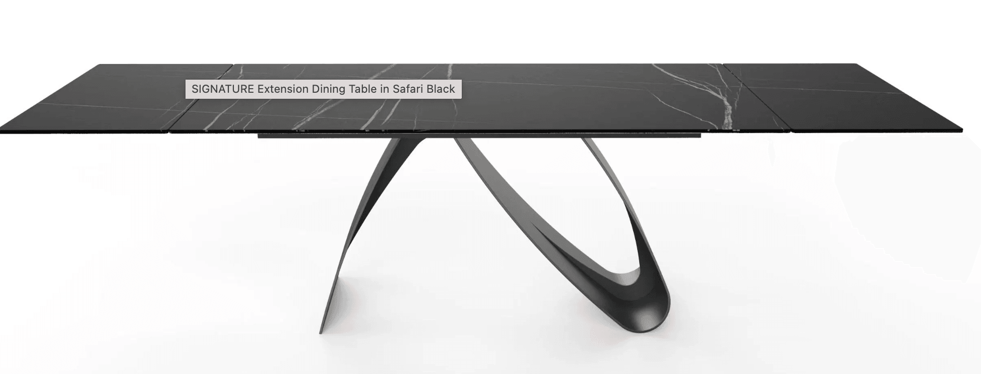 Mita DIning Table Ceramic Black Top 110in - Euro Living Furniture