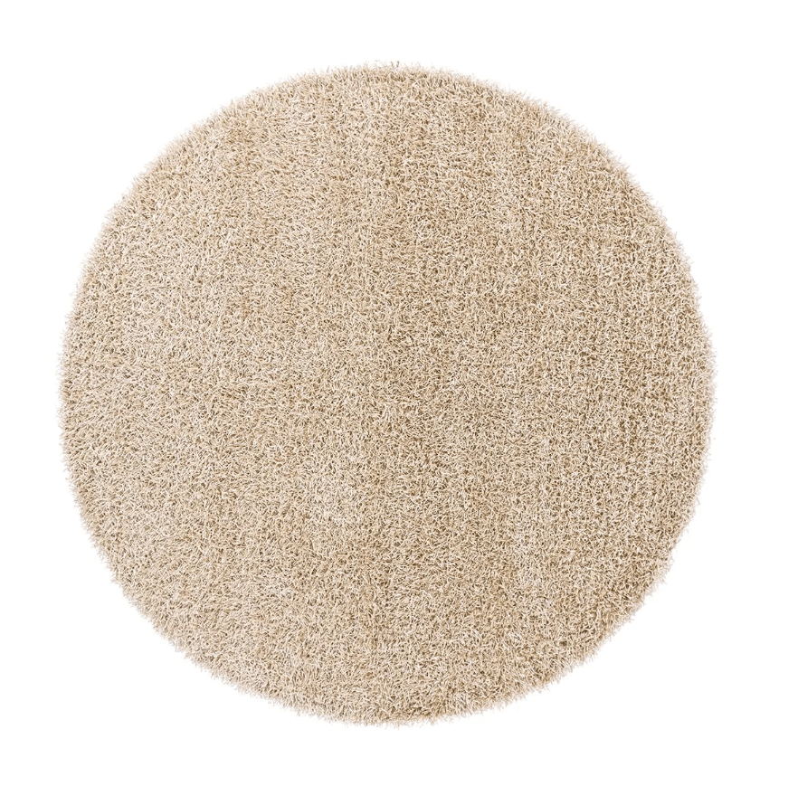 Zulma Shag Rug Round Champagne 8ft - Euro Living Furniture