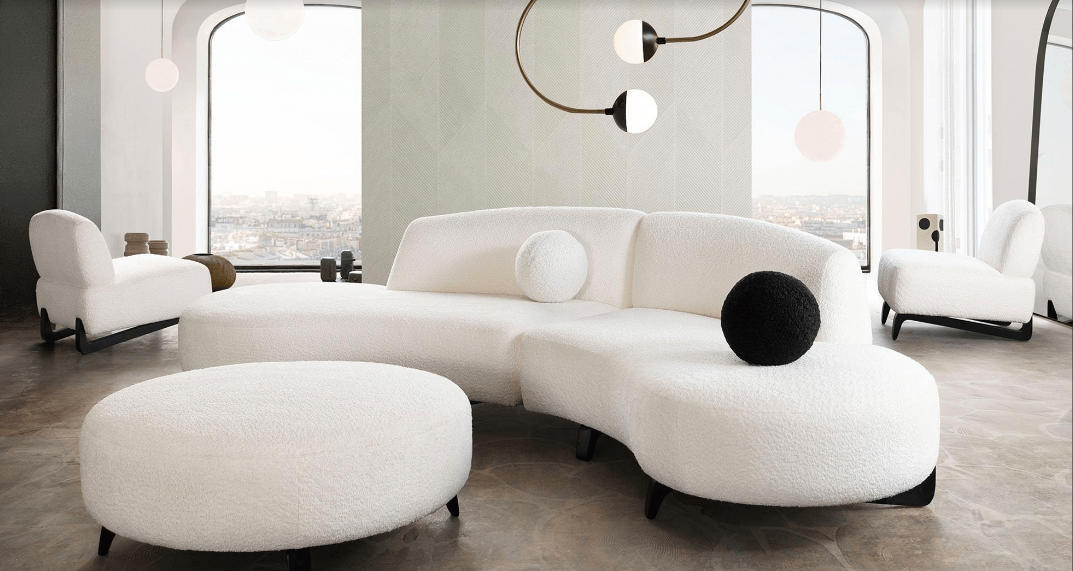 Jasper 2pc armless sofa - Euro Living Furniture