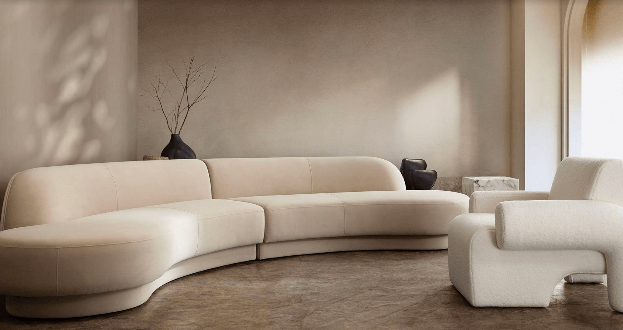 Zella 2pc armless sofa - Euro Living Furniture