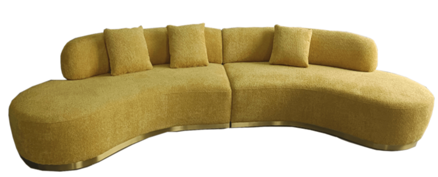 Weisman 2pcs Fabric Semi Round Sofa - Euro Living Furniture