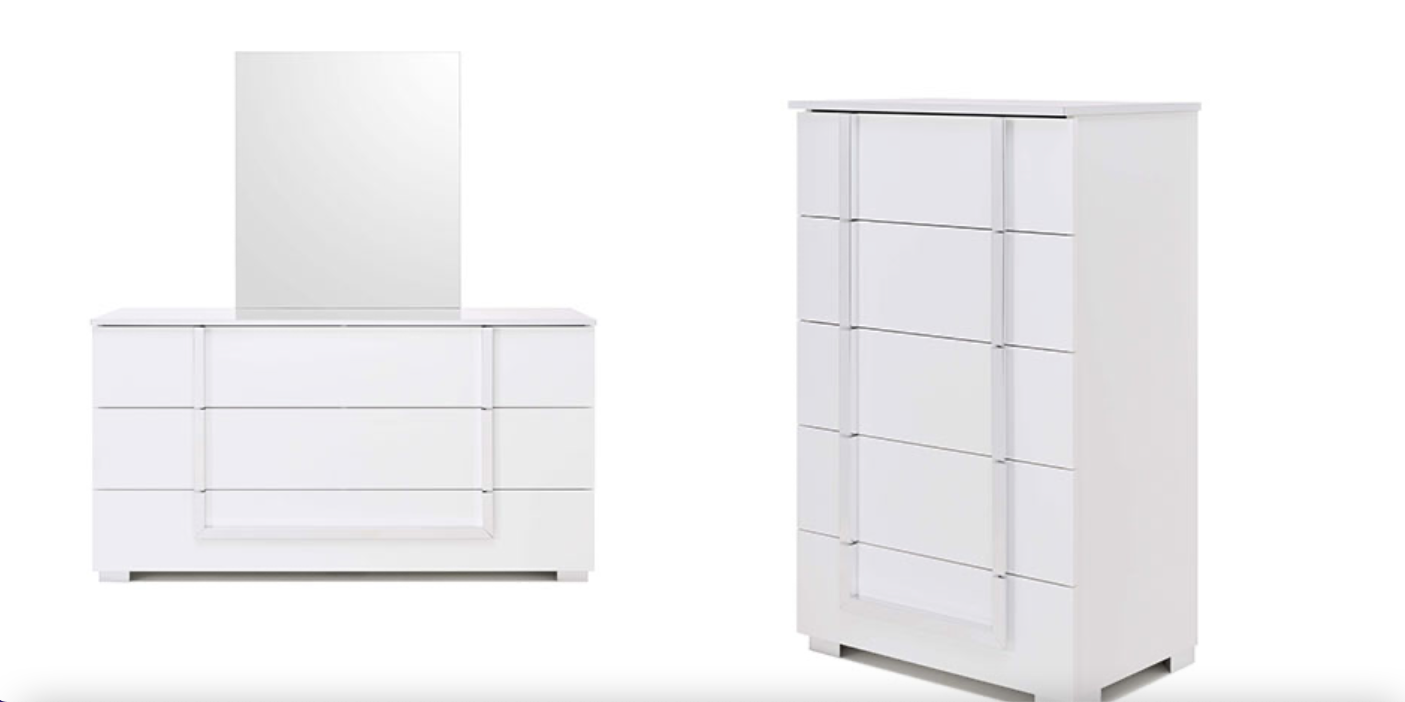 Antonio QN Bed + Dresser + 1 NS Elm Grey Wood - Euro Living Furniture