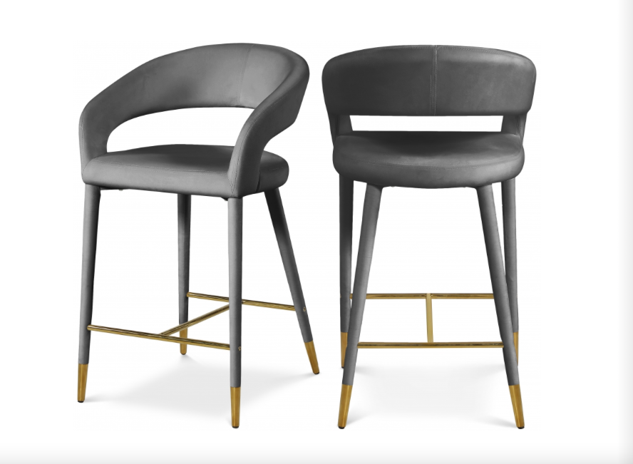 Destin Faux Leather Black Counter Stool - Euro Living Furniture