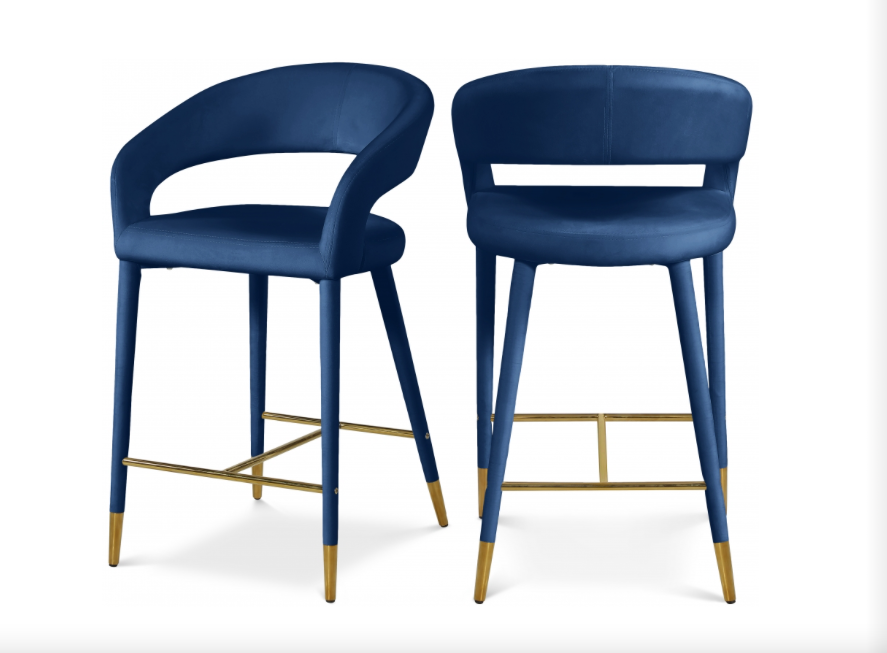 Destin Faux Leather Black Counter Stool - Euro Living Furniture