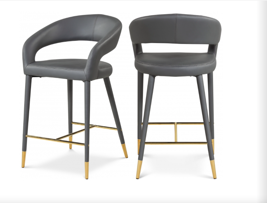 Destin Faux Leather Black Counter Stool - Euro Living Furniture