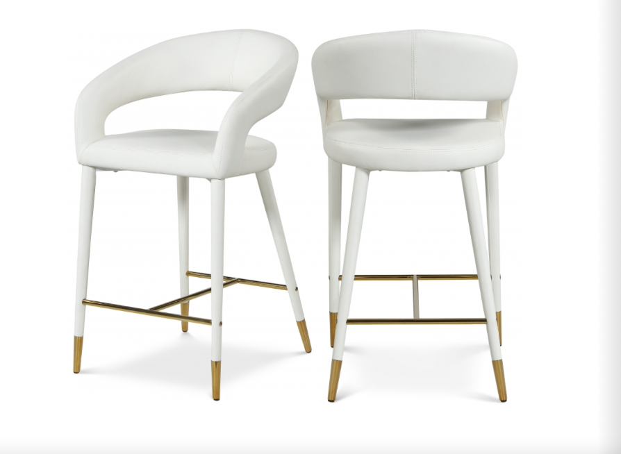 Destin Faux Leather Black Counter Stool - Euro Living Furniture