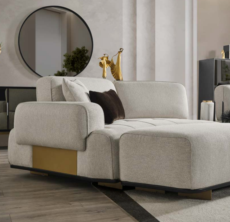 Icon Fabric Sofa 6 Pcs Beige - Euro Living Furniture