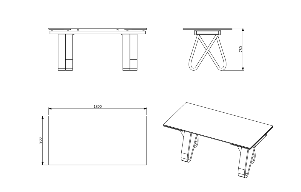Felicita Dining table - Euro Living Furniture
