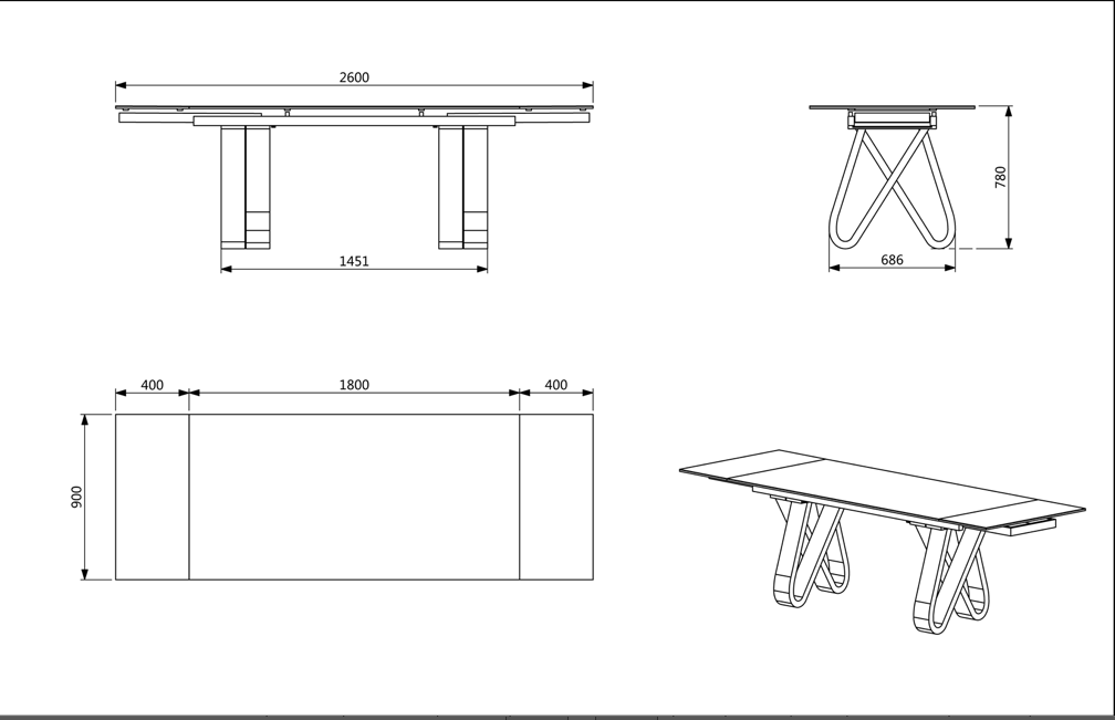 Felicita Dining table - Euro Living Furniture