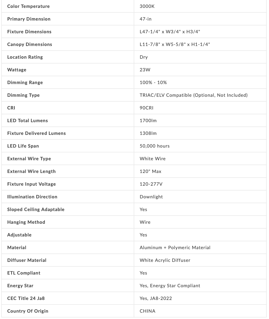 Chopsticks 47 Linear - Euro Living Furniture