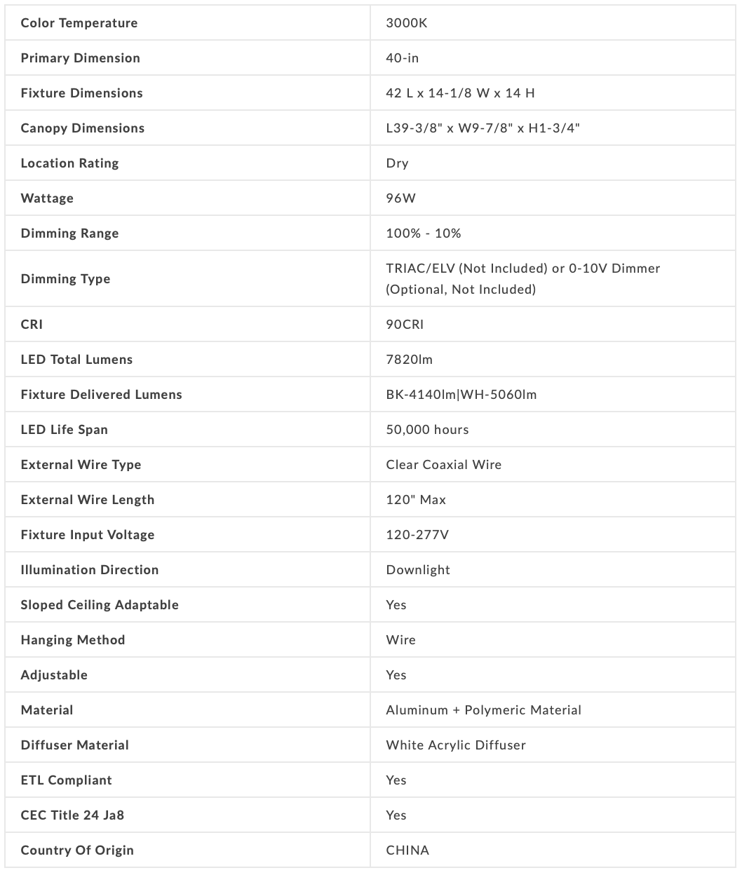 Chopsticks 40-in Linear Pendant - Euro Living Furniture