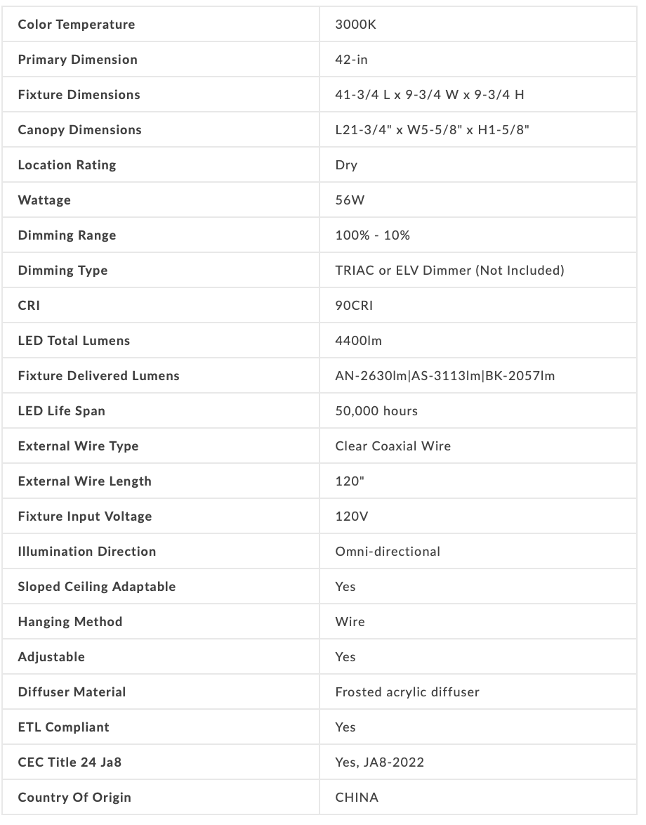 Harmony Linear Pendant - Euro Living Furniture