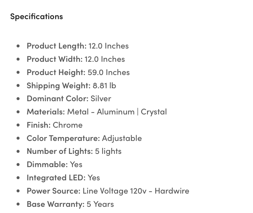 ELLIE 5-LIGHT CHANDELIER | CHROME - Euro Living Furniture