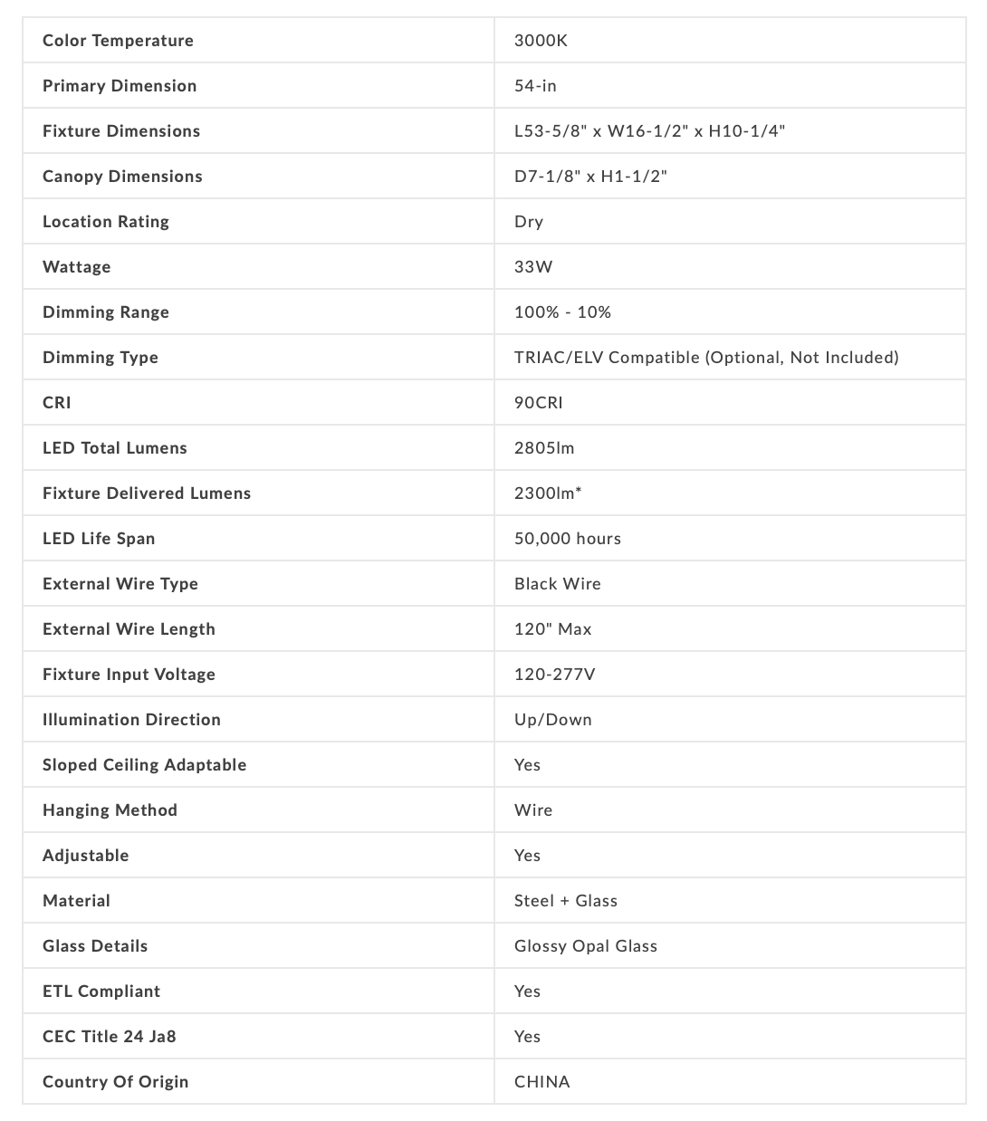ARA 54-in CHANDELIER - Euro Living Furniture