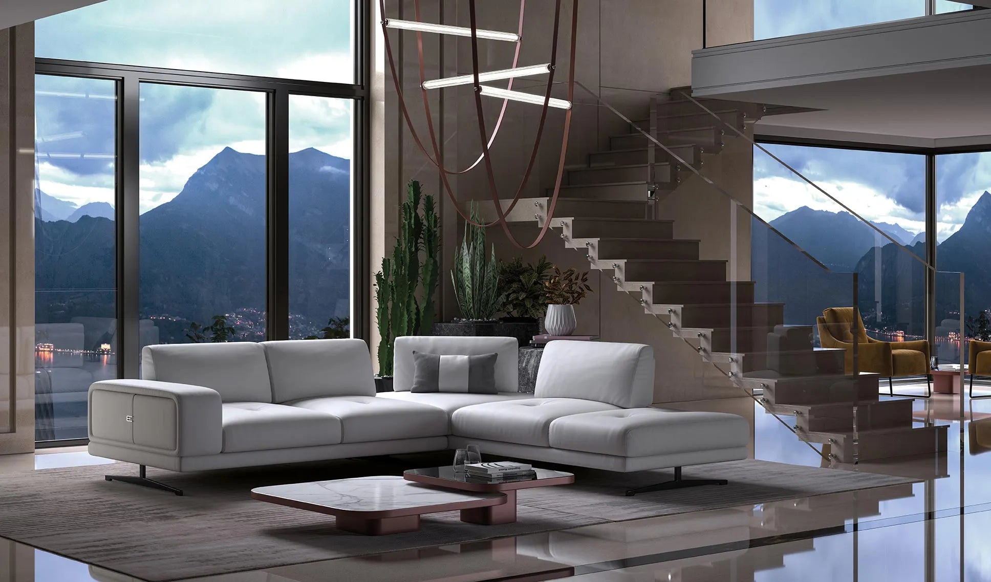 Cloud Italian Sectional - Taupe - Euro Living Furniture