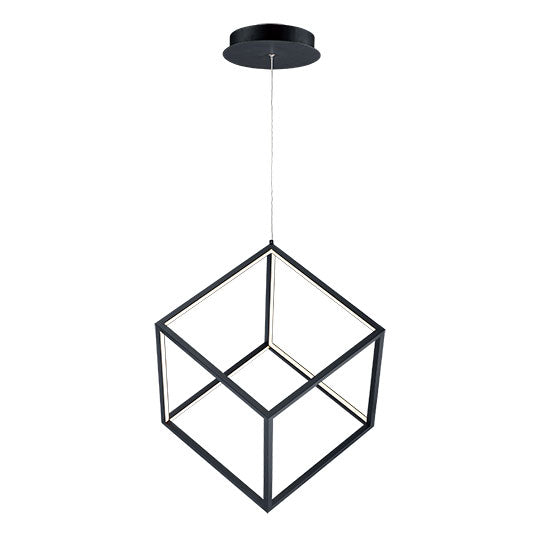 3D Square Pendant Black 20.5"Wx 21"H - Euro Living Furniture