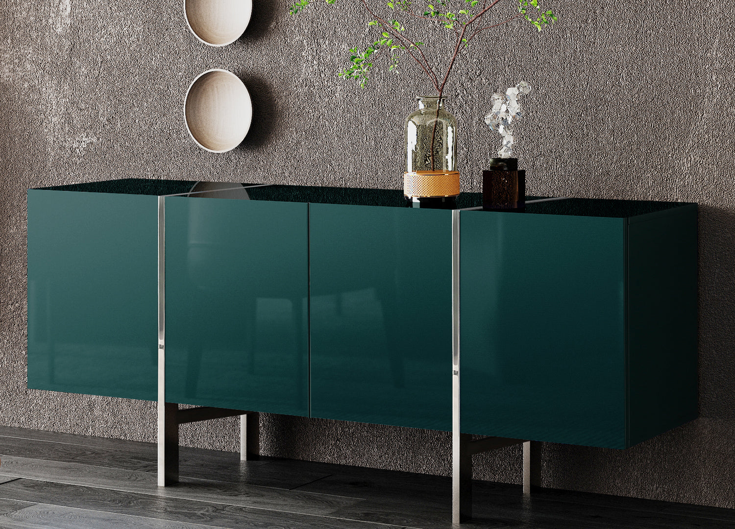 STRUT SMALL BUFFET | GREEN - Euro Living Furniture