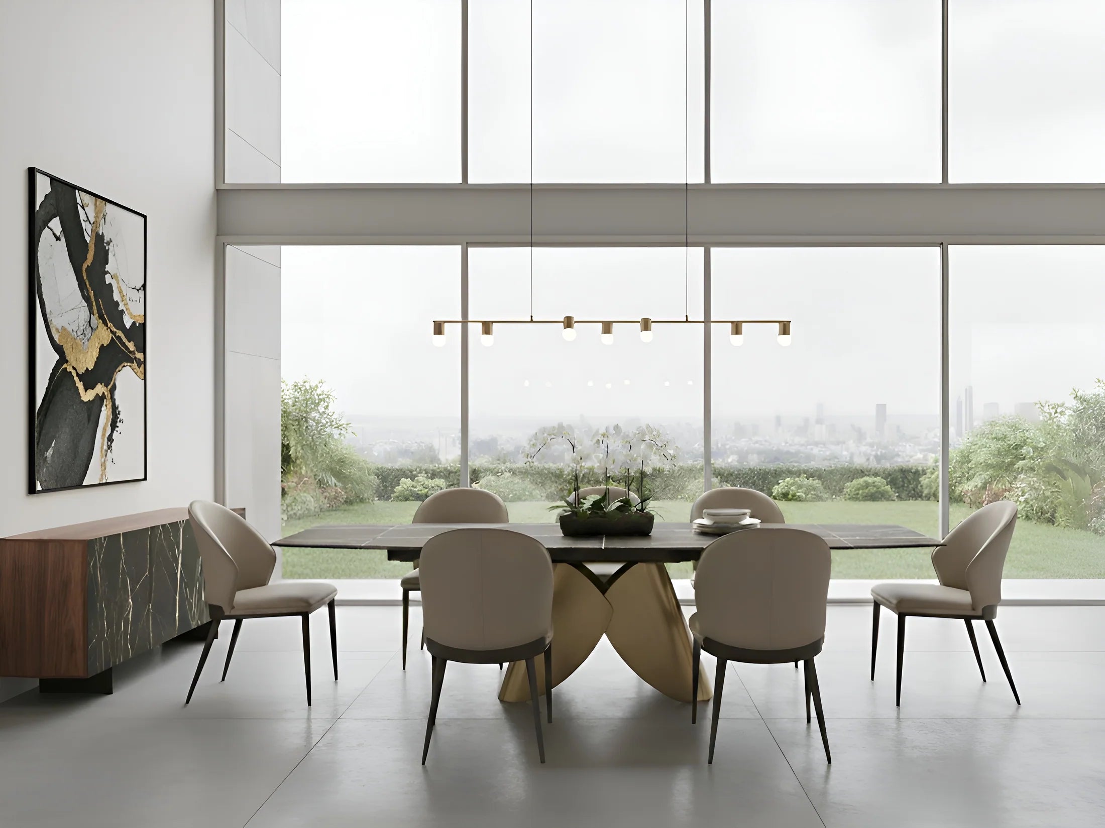 ITALIA BRONZE DINING TABLE - Euro Living Furniture