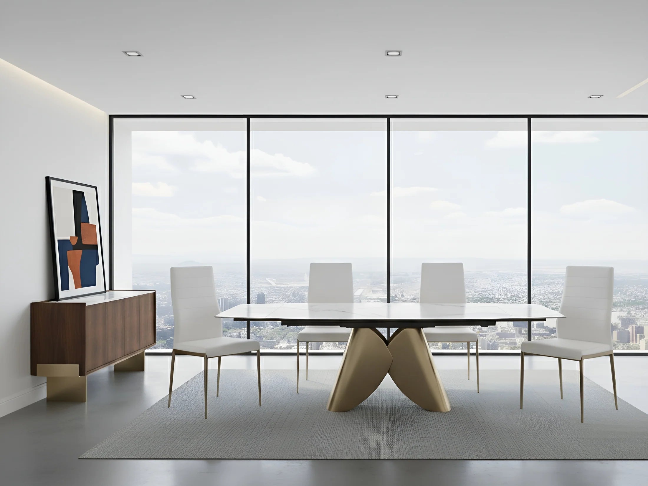 ITALIA BRONZE DINING TABLE - Euro Living Furniture