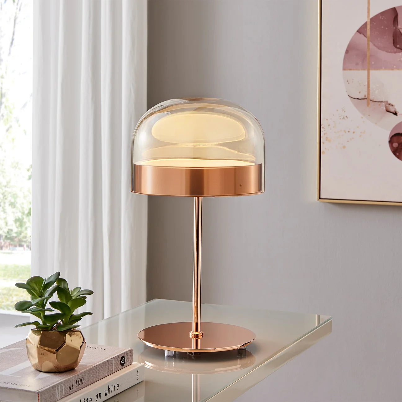 Rose Gold Table Lamp - Euro Living Furniture