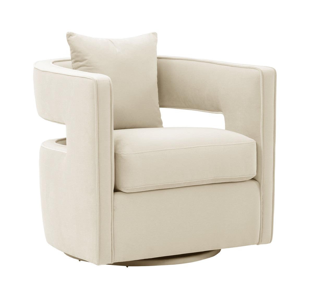 Kendrick Cream Swivel Chair - Euro Living Furniture