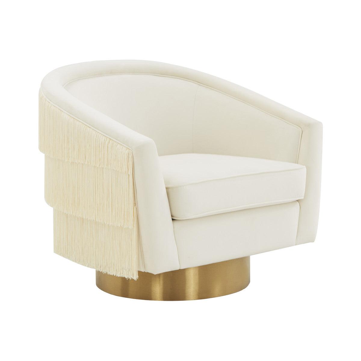 Flapper Cream Swivel Chair - Euro Living Furniture