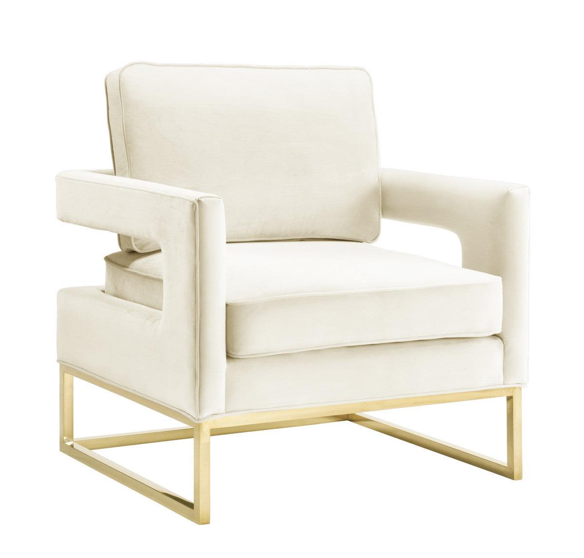 Annabelle Cream Velvet Chair - Euro Living Furniture