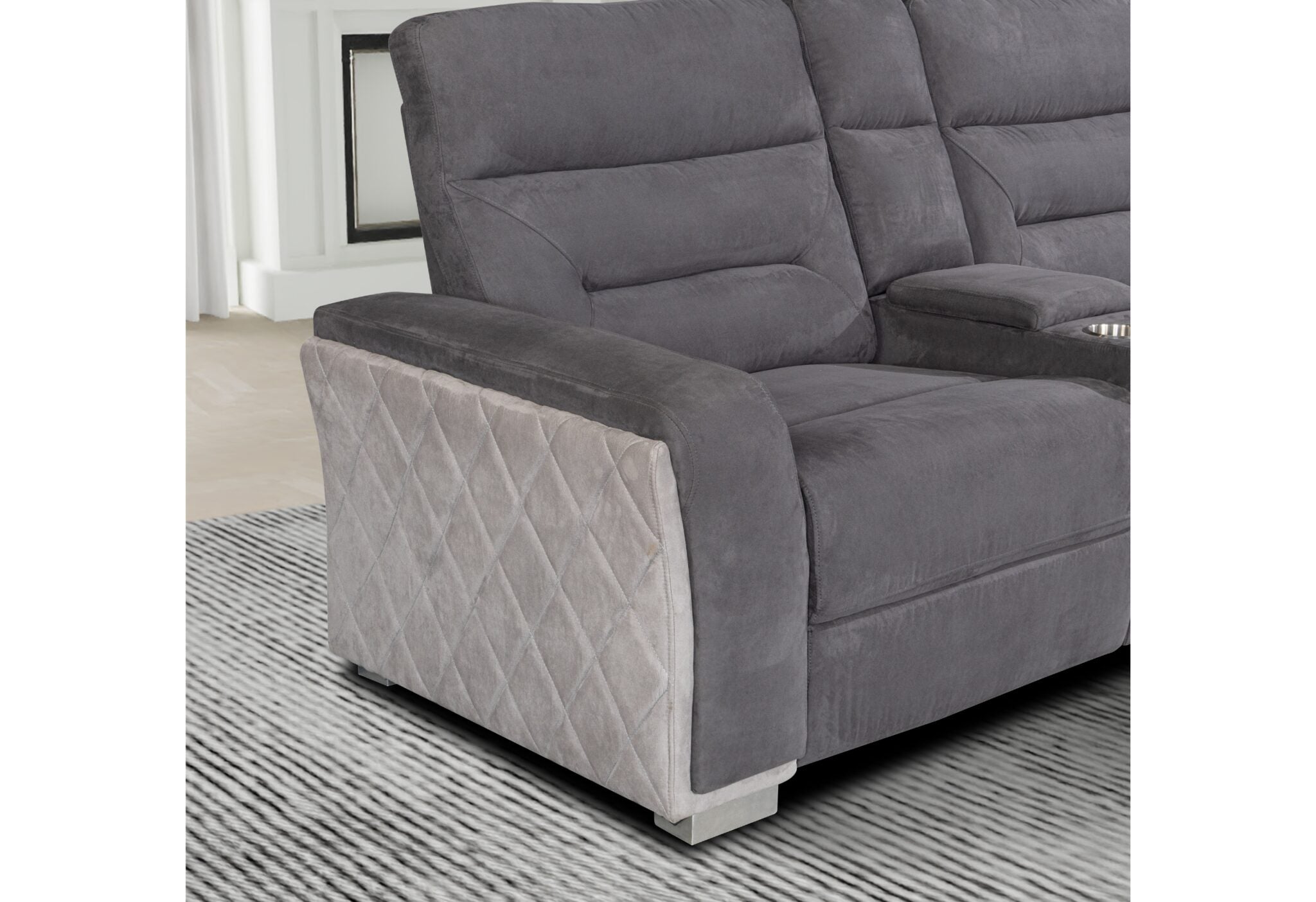 Misty Ash Sectional - Euro Living Furniture