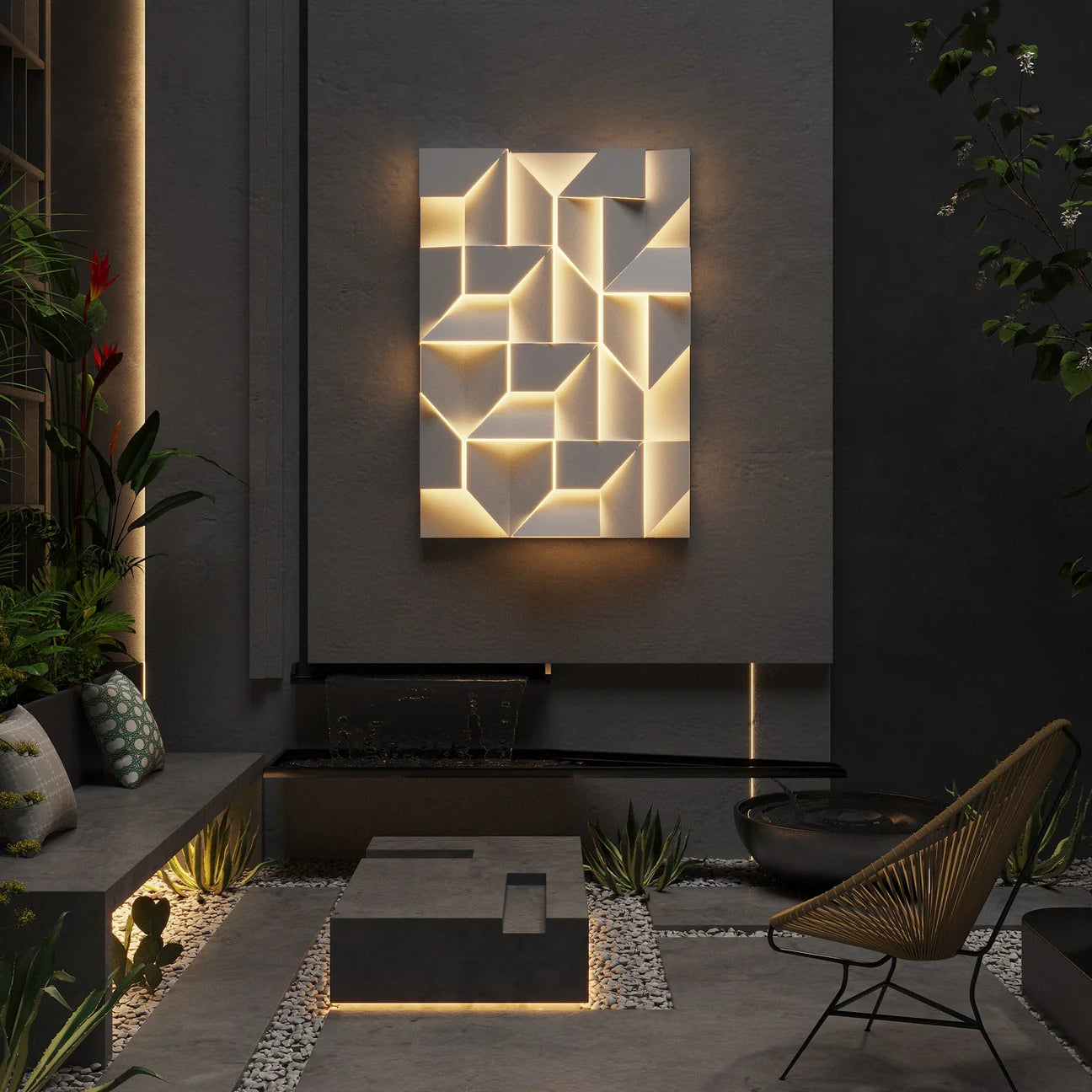 Geometric Led Wall Art - Euro Living Furniture