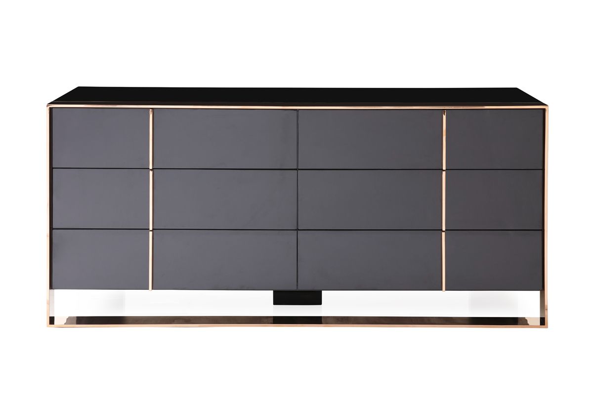 Domus Black and Rose Gold Dresser